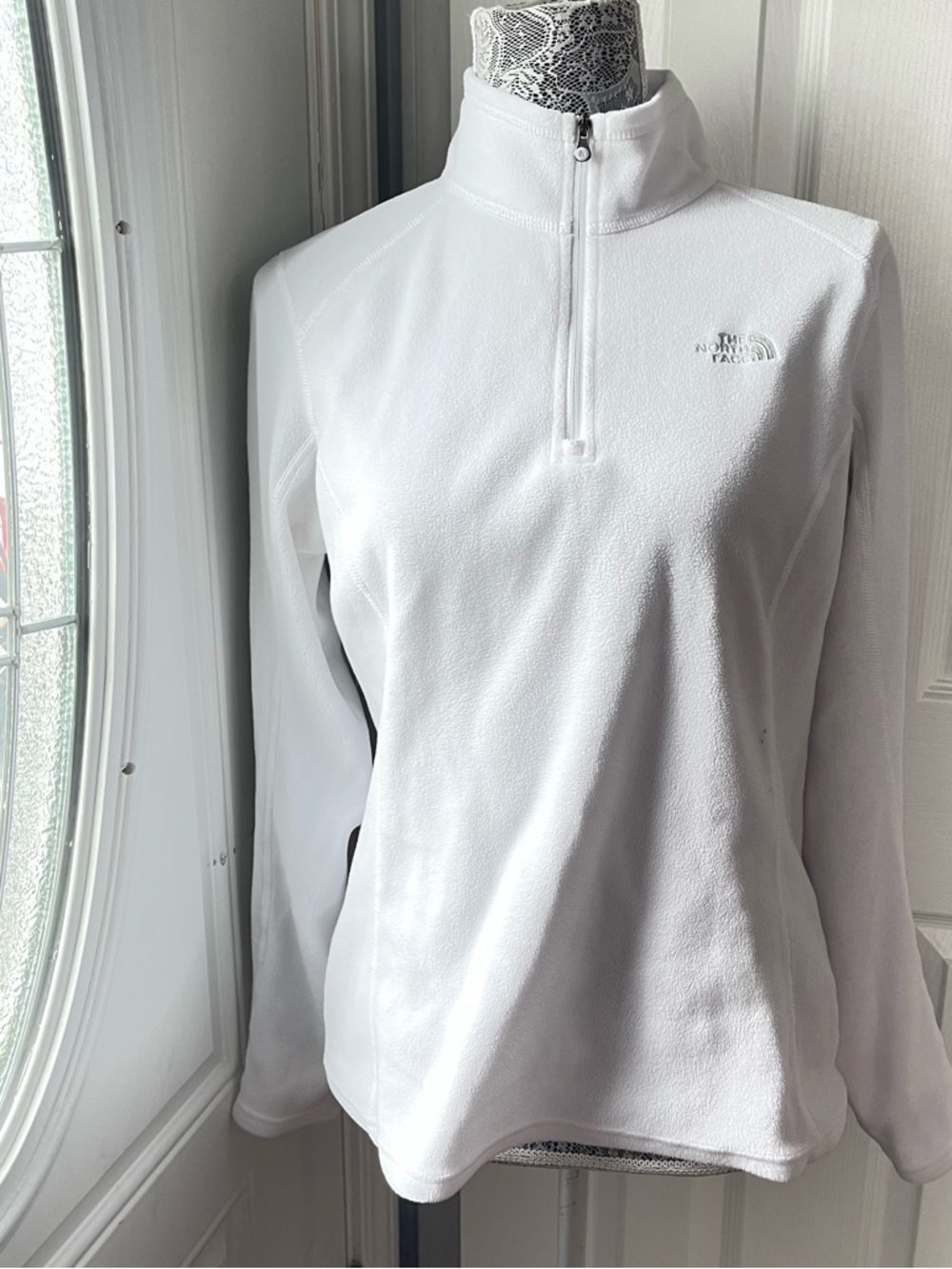 The North Face White Half-Zip Fleece Pullover